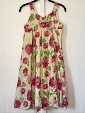 Bonnie Jean Pink Floral Sundress on Light Green